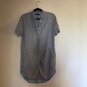 All Saints button down, light grey dress